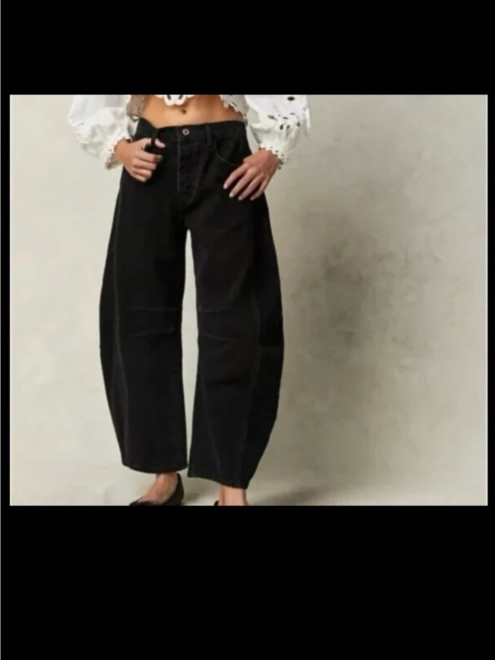 FREE PEOPLE WE THE FREE GOOD LUCK MID RISE BARREL JEAN - SOUNDWAVE 7503 
size 29 - Picture 5 of 12